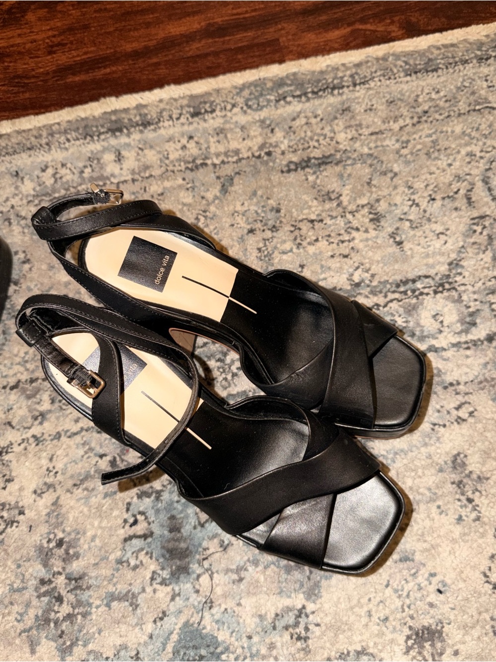 Dolce Vita Platform Block Heel Sandals in Black - Picture 2 of 3